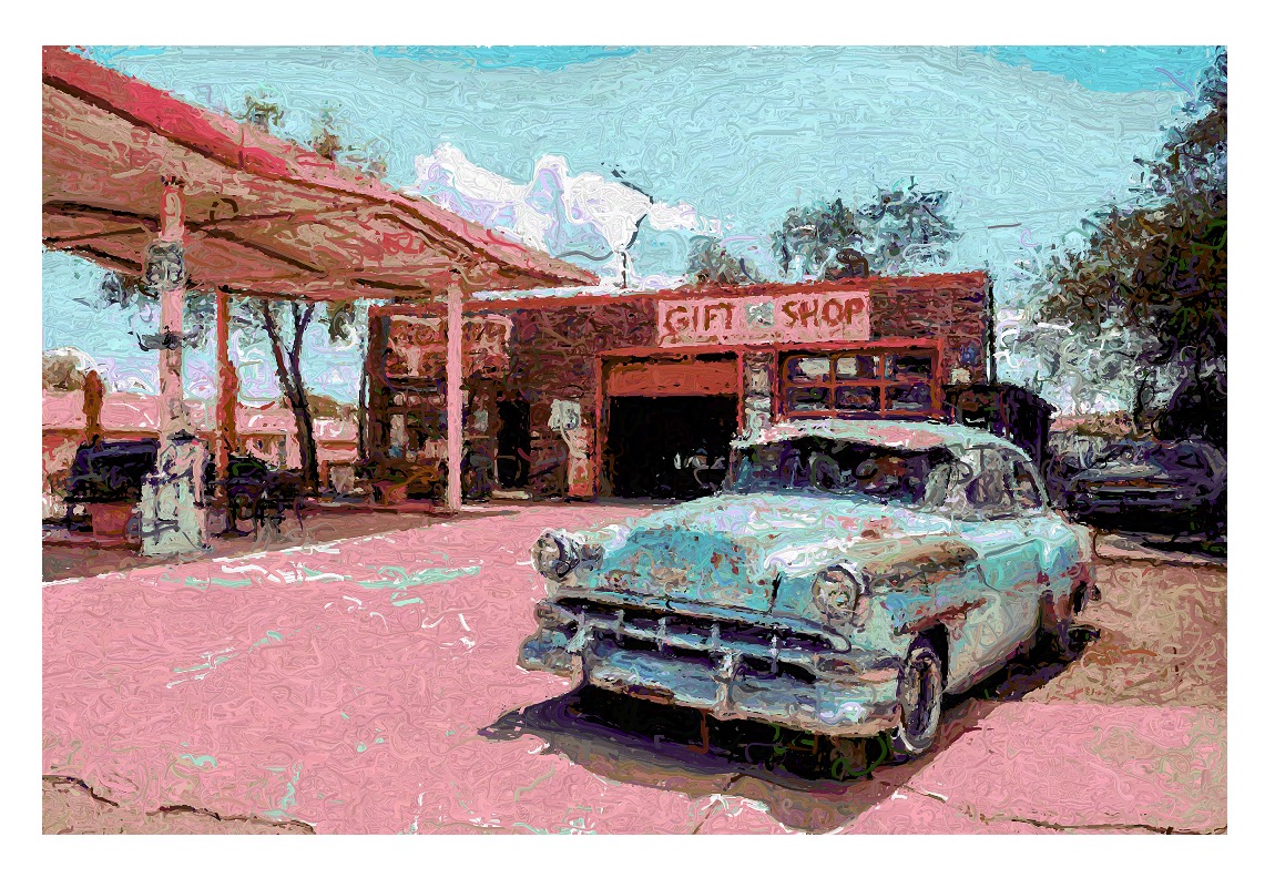 Vintage Cadillac At Seligman Town Arizona